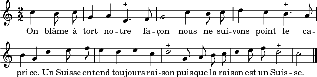 On blâme à tort notre façon