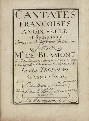Colin de Blamont, Cantates françaises III [n°325]