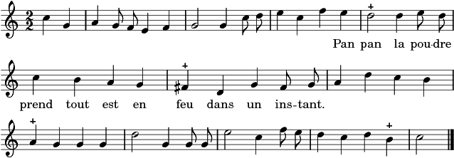 Pan pan la poudre prend